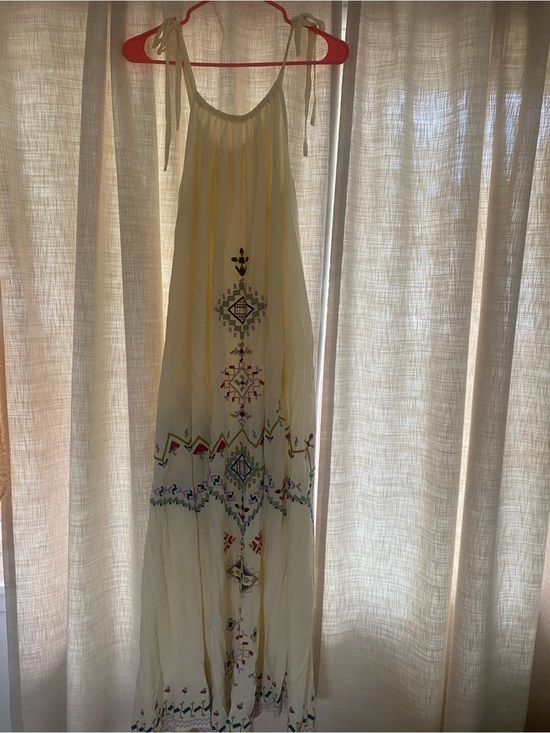 Anthropologie Dresses & Skirts - Anthropologie Cream Embroidered Boho Maxi Dress